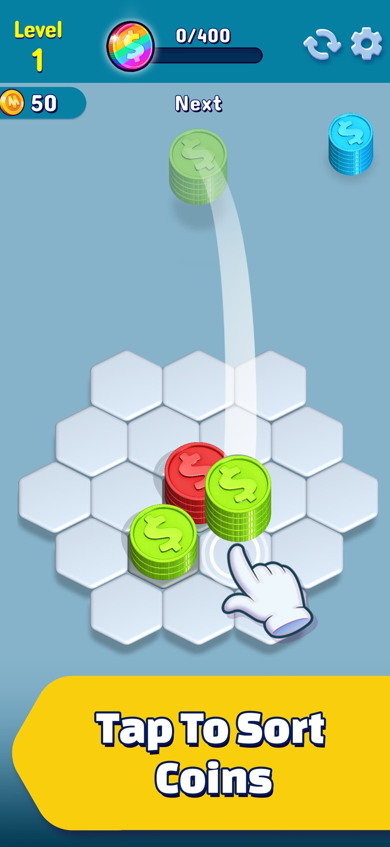 HexaCoin Harmony - Merge Tiles screenshot 1 - screenshot