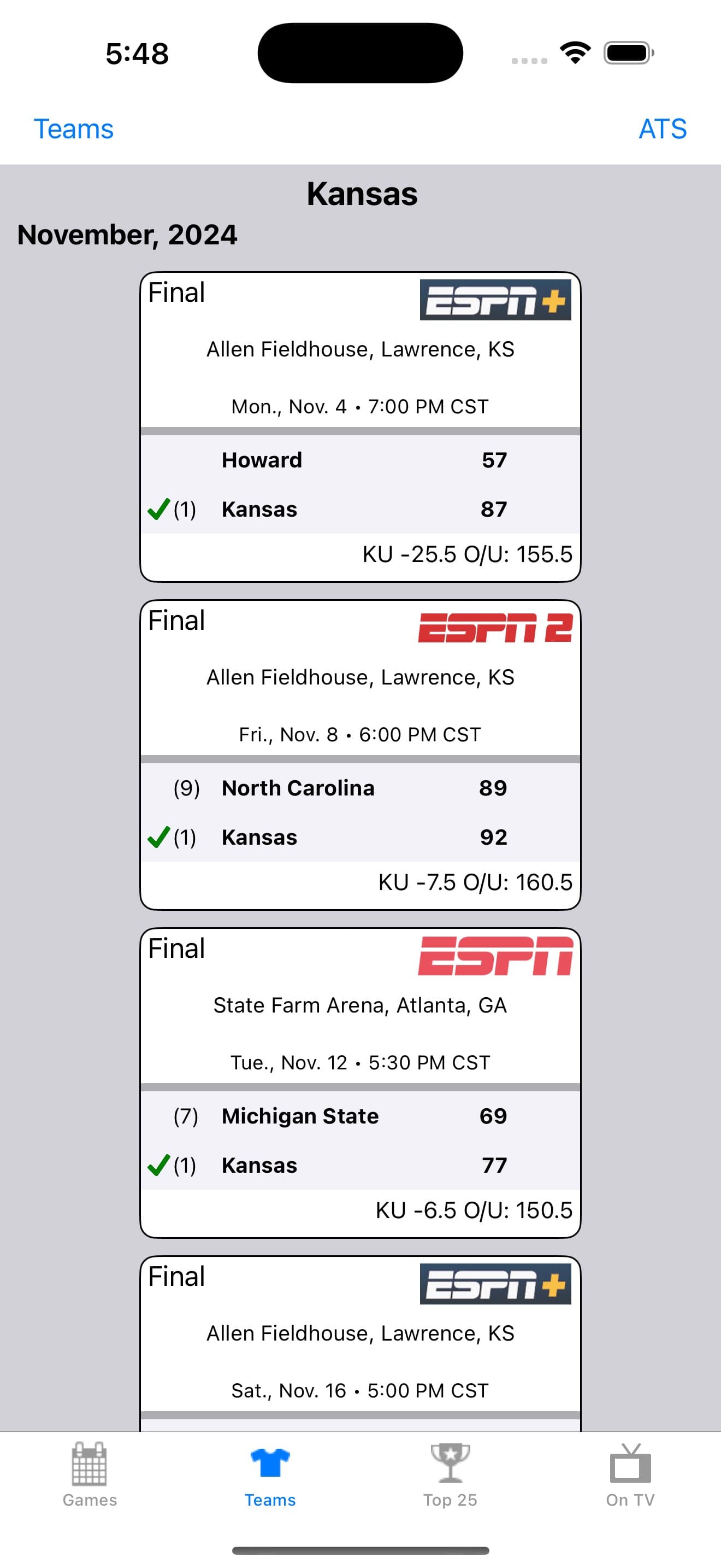 College Hoops Scores, Schedule screenshot 3 - screenshot
