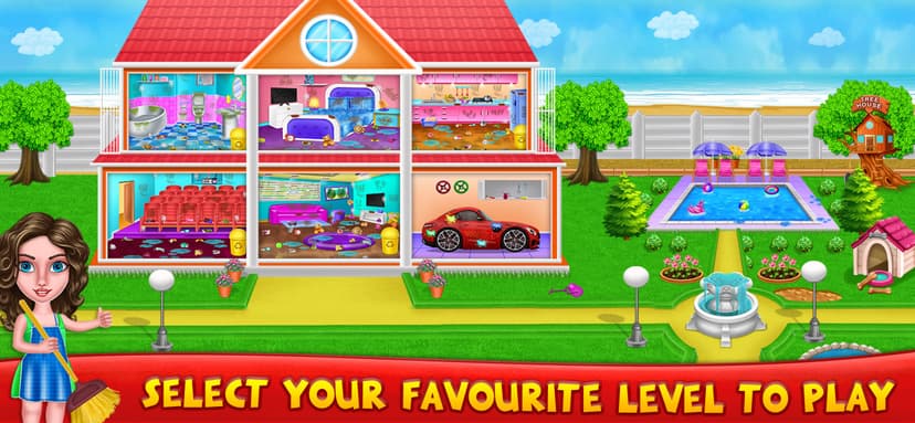 Messy House Cleaning Games screenshot 1 - screenshot