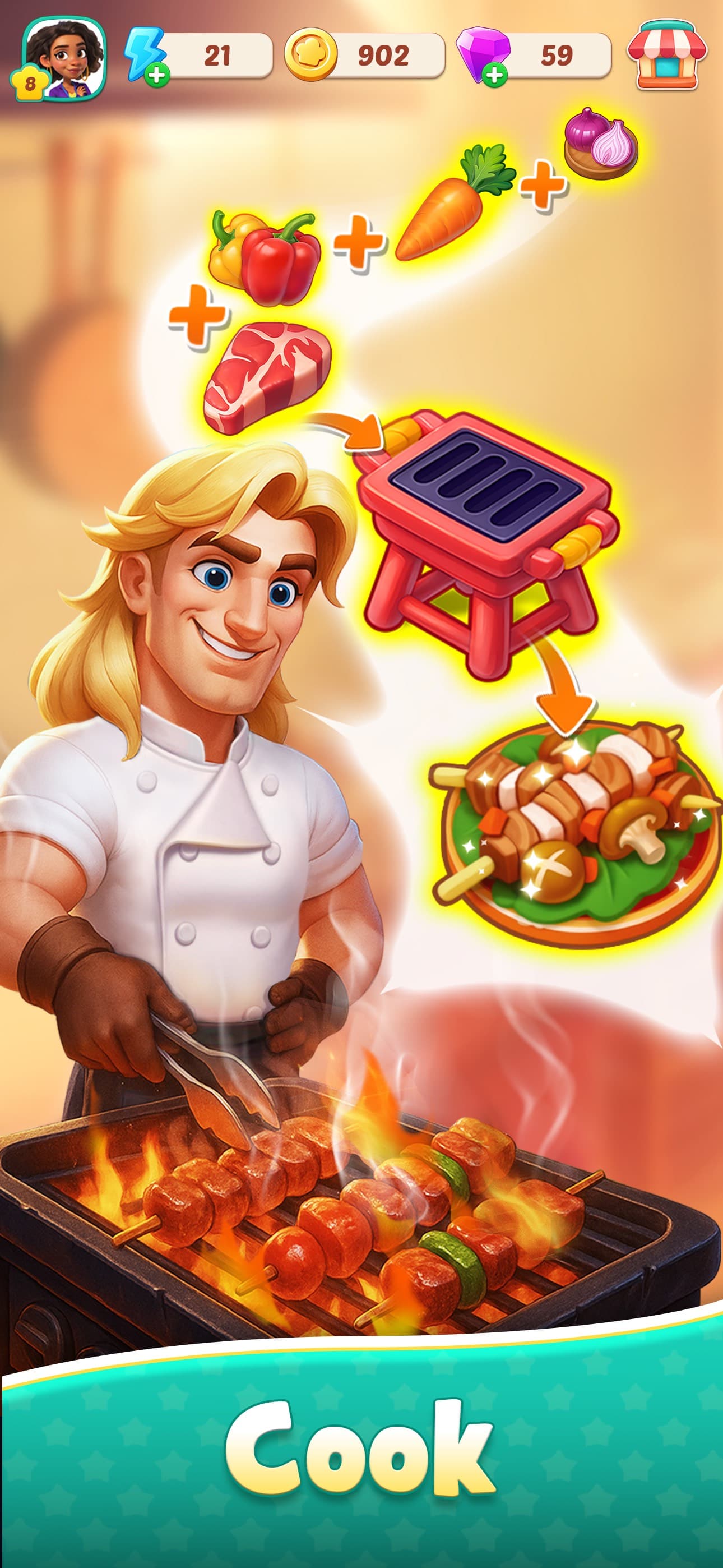 Foodstars: Merge & Cook screenshot 3 - screenshot