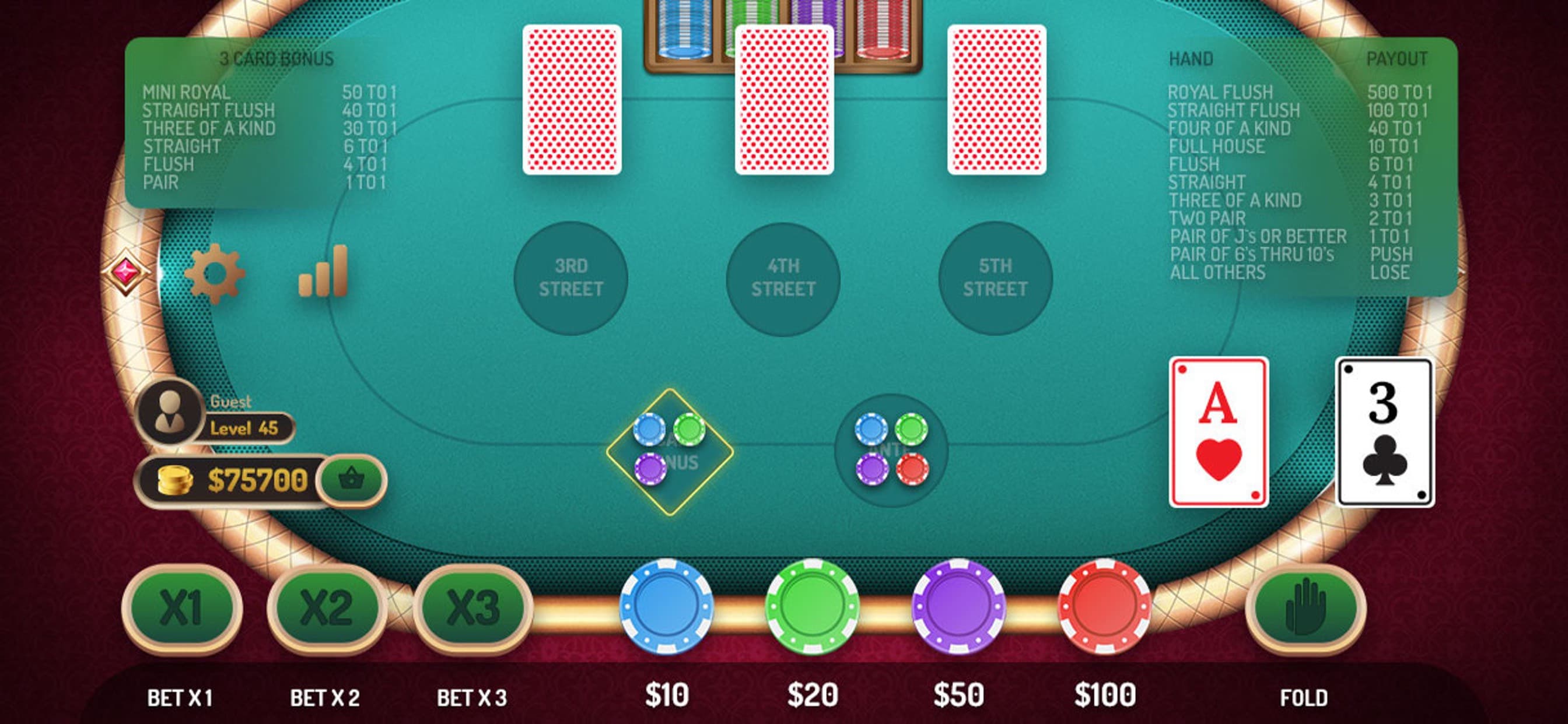 Mississippi Stud Poker Casino screenshot 1 - screenshot