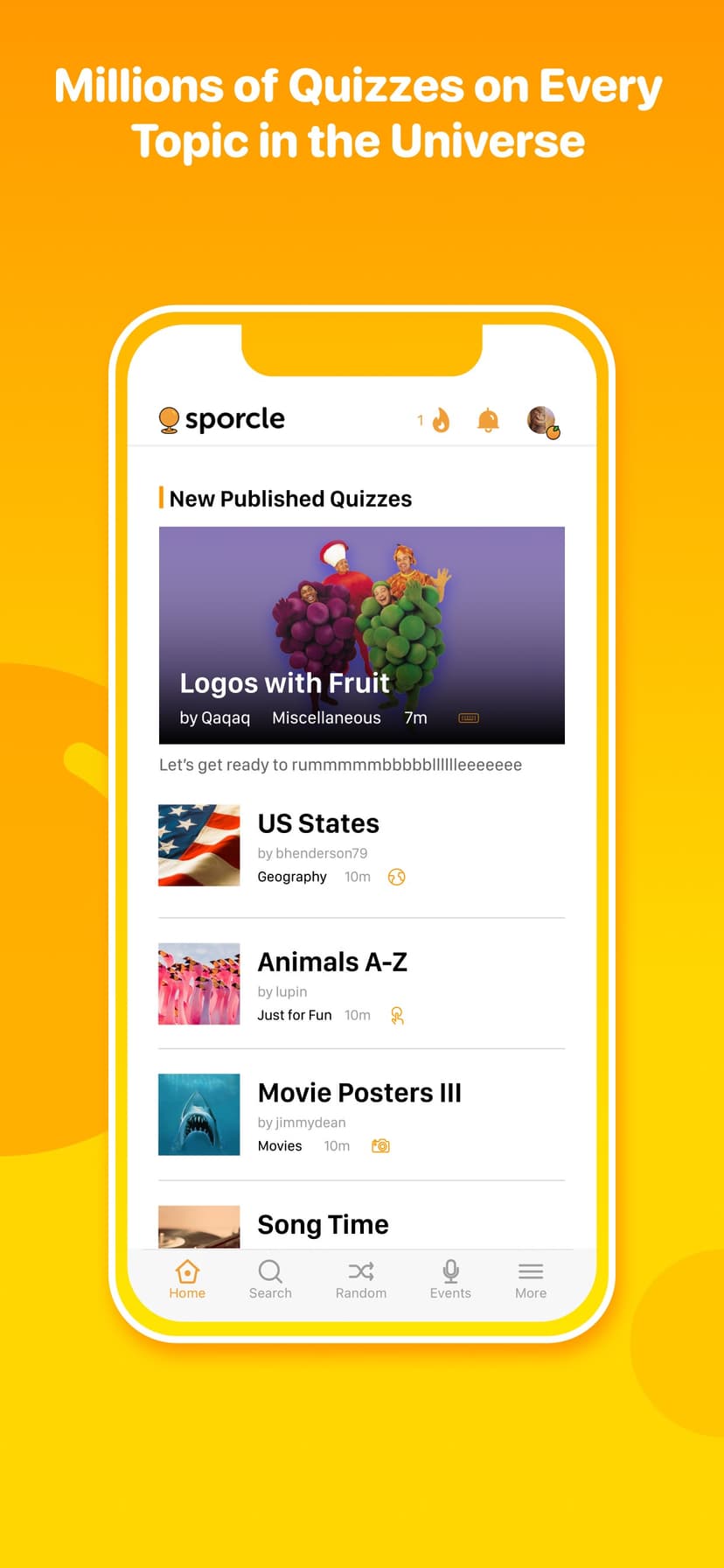 Sporcle screenshot 1 - screenshot