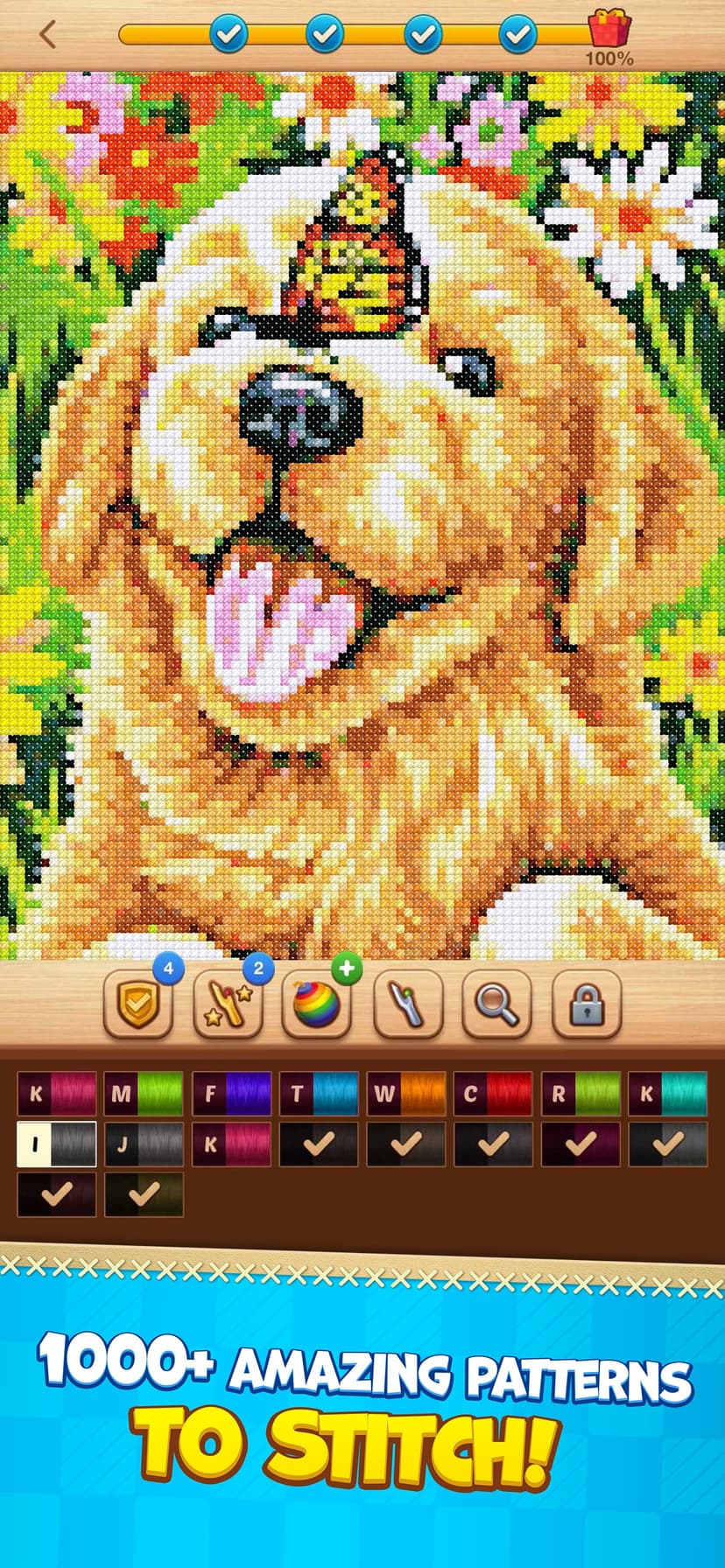 Cross-Stitch: Coloring Book screenshot 1 - screenshot
