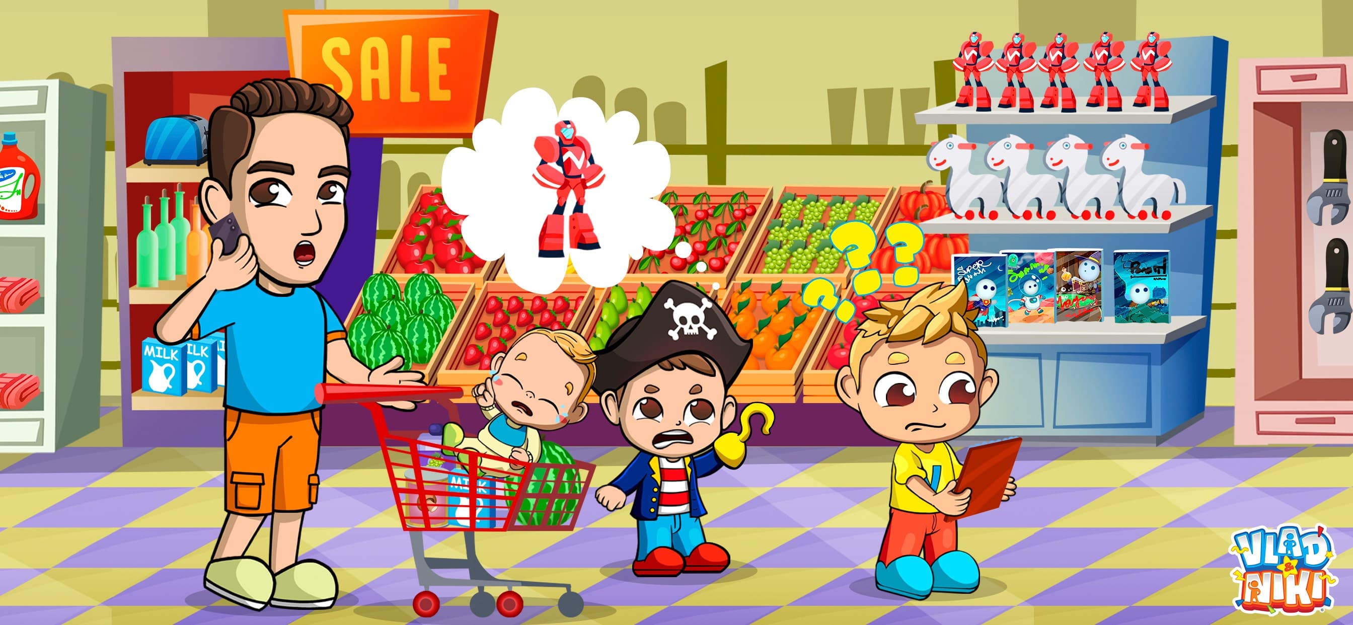 Vlad and Niki Supermarket game screenshot 1 - screenshot