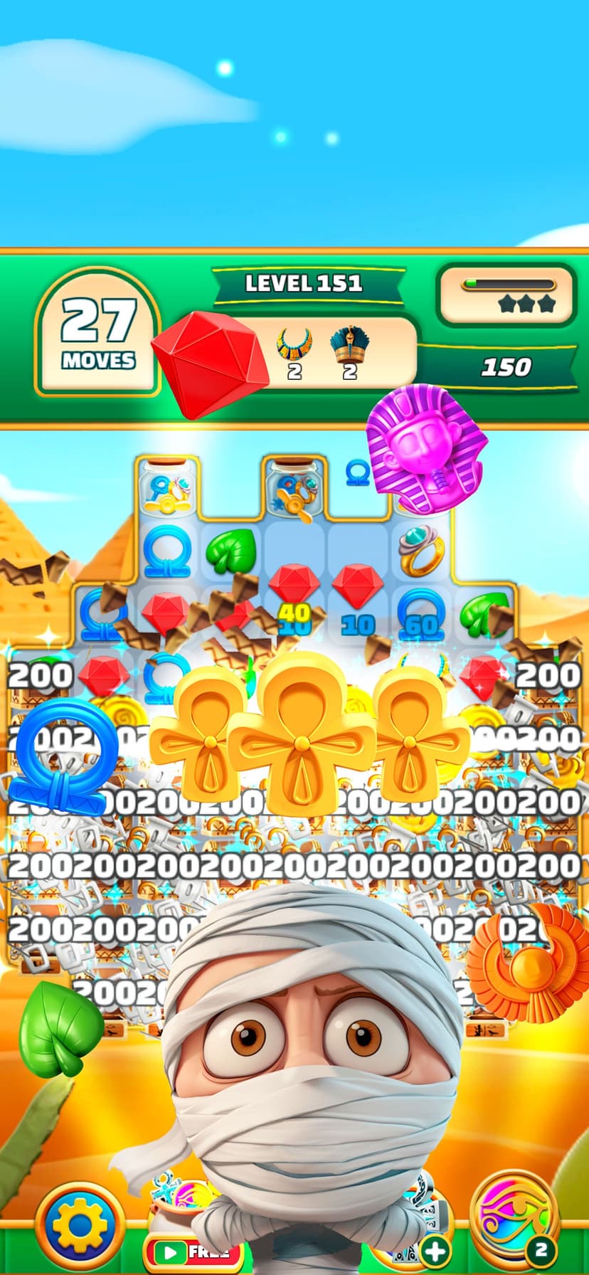 Gods & Gems: Egyptian Match 3 screenshot 1 - screenshot