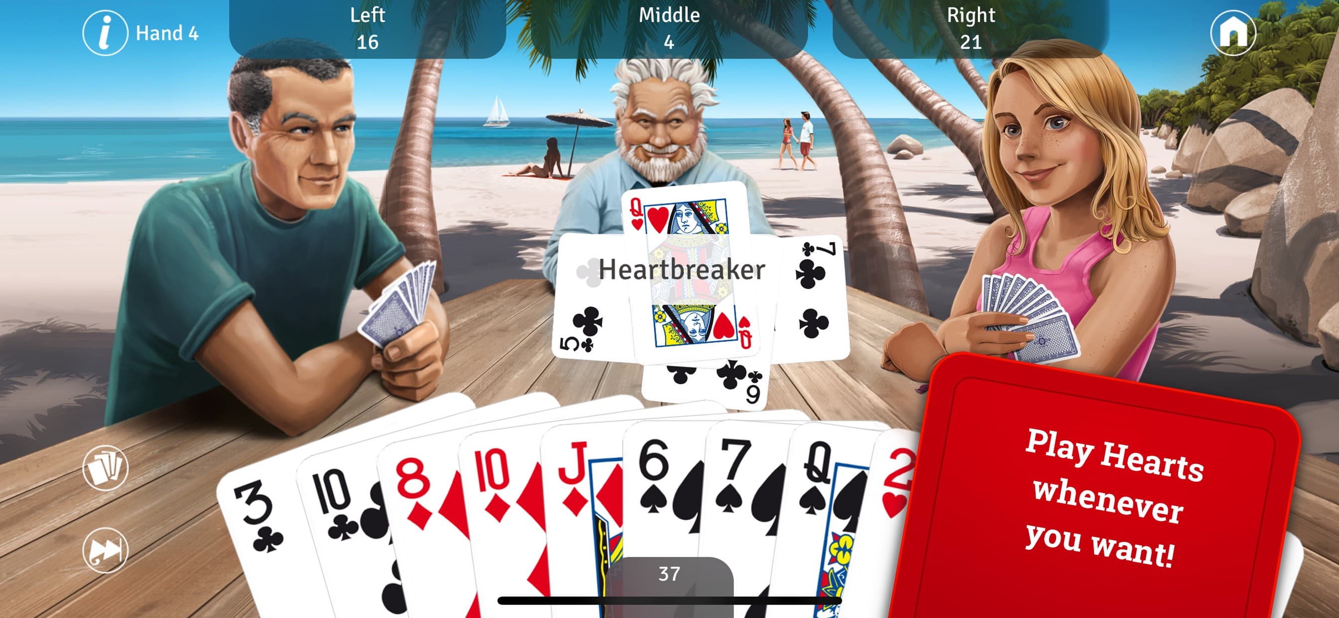 Hearts LITE - Card Game screenshot 1 - screenshot