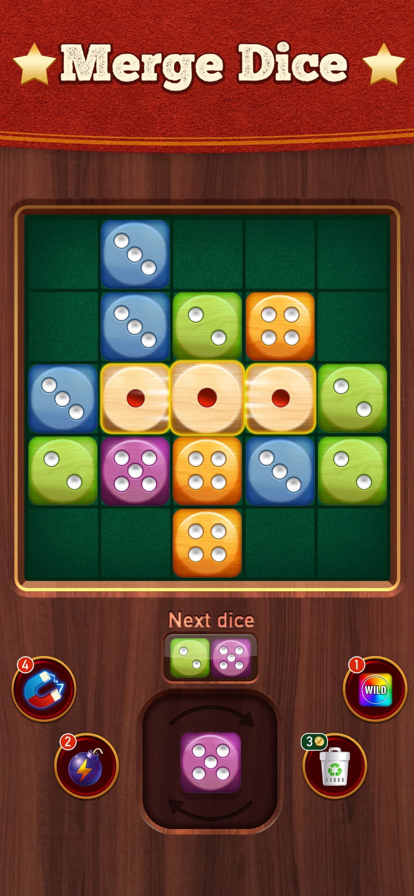 Woody Dice Merge Puzzle screenshot 1 - screenshot