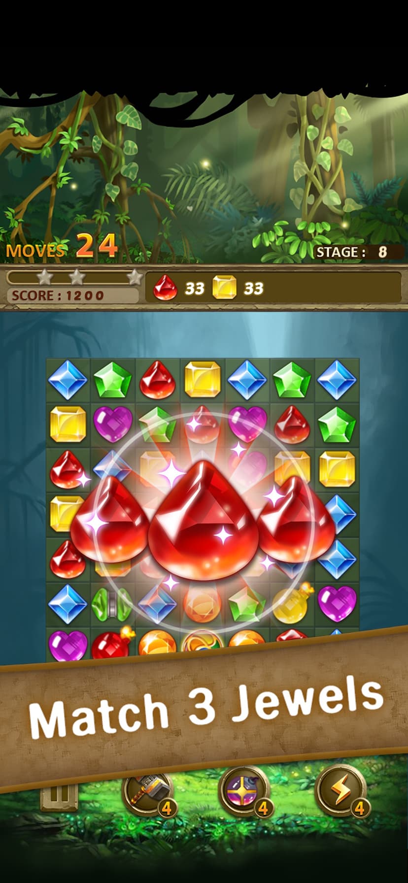 Jewels Jungle : Match 3 Puzzle screenshot 1 - screenshot