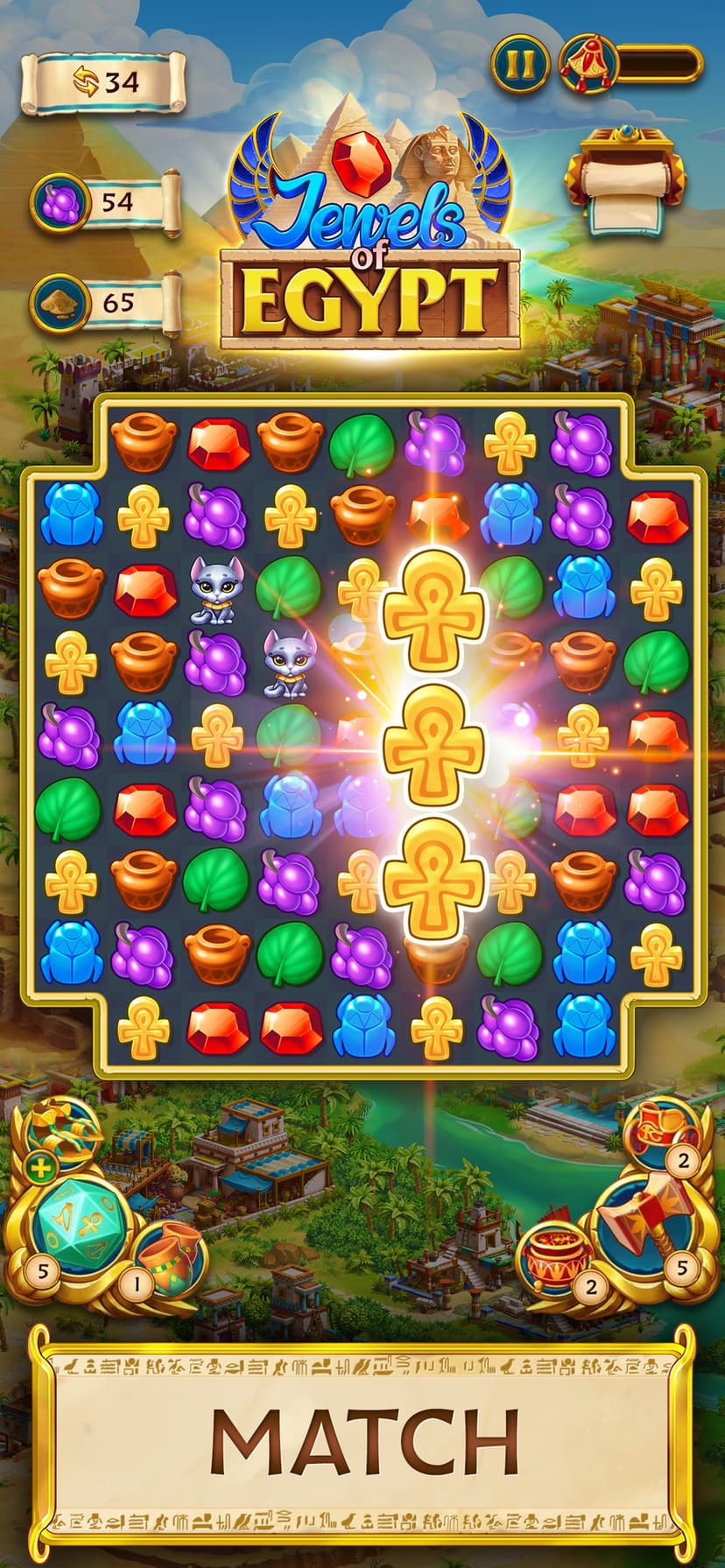 Jewels of Egypt・Match 3 Puzzle screenshot 1 - screenshot