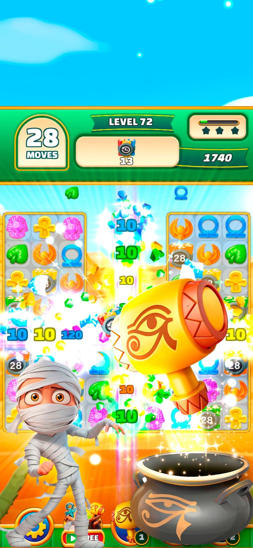 Gods & Gems: Egyptian Match 3 screenshot 3 - screenshot