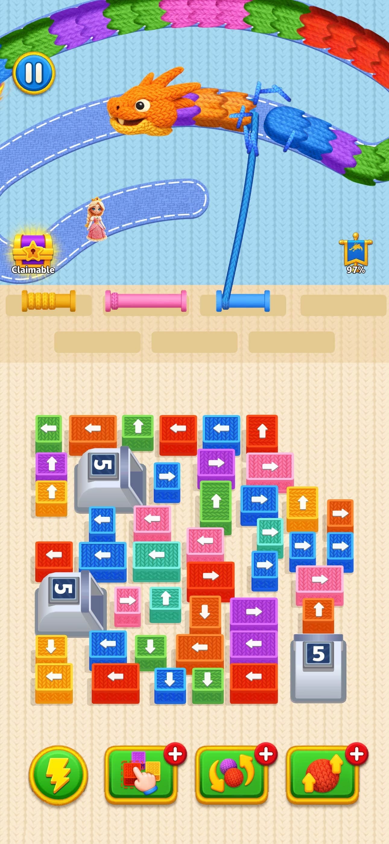 Worm Jam - 3D Wool Dragon Out screenshot 2 - screenshot