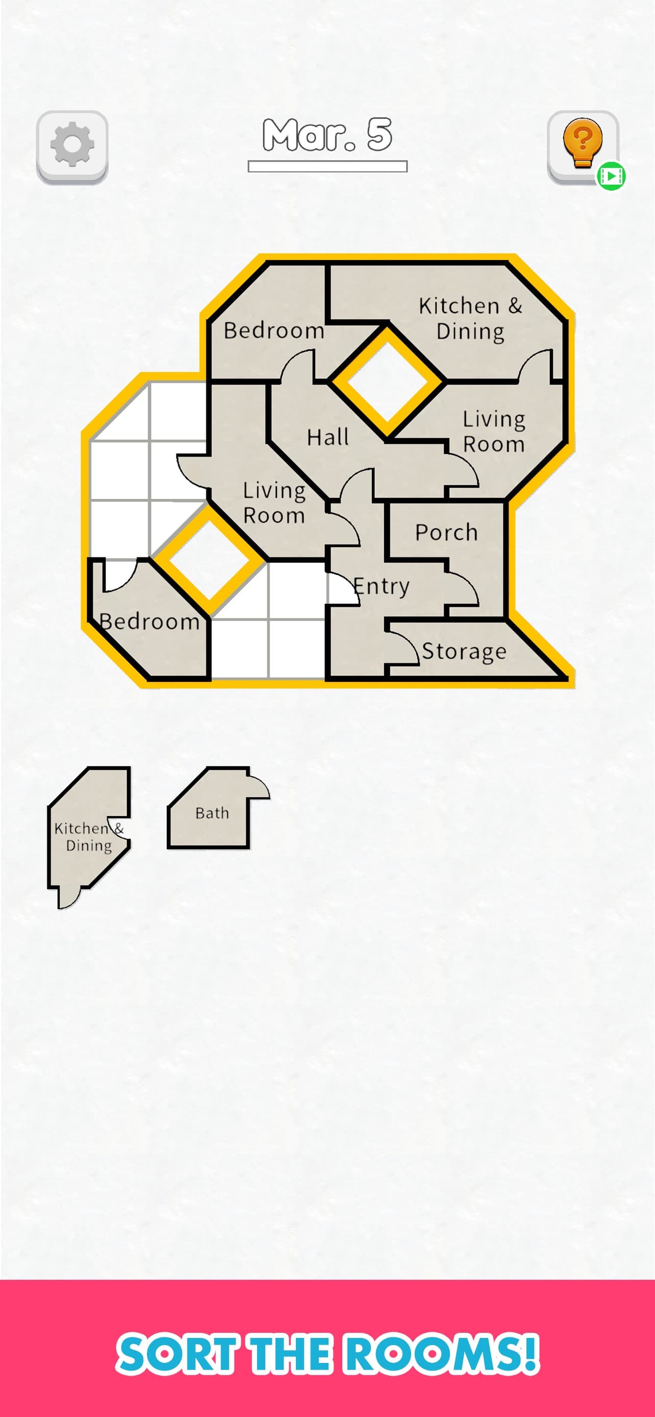 Room Sort - Floor Plan Puzzle screenshot 1 - screenshot
