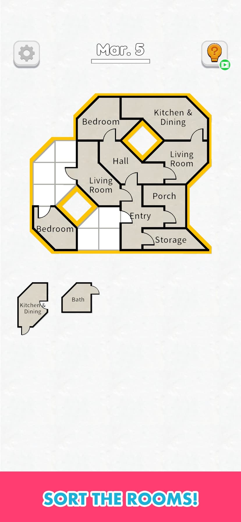 Room Sort - Floor Plan Puzzle screenshot 1 - screenshot