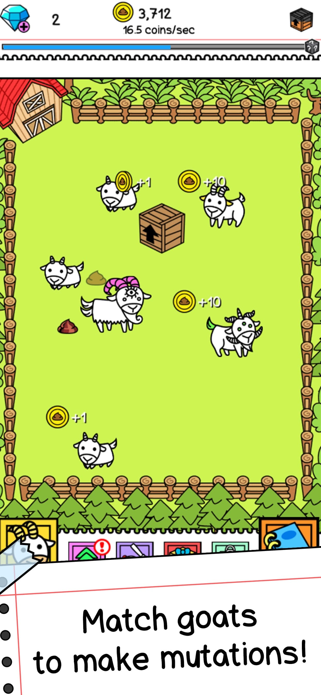 Goat Evolution: Evolve & Merge screenshot 1 - screenshot