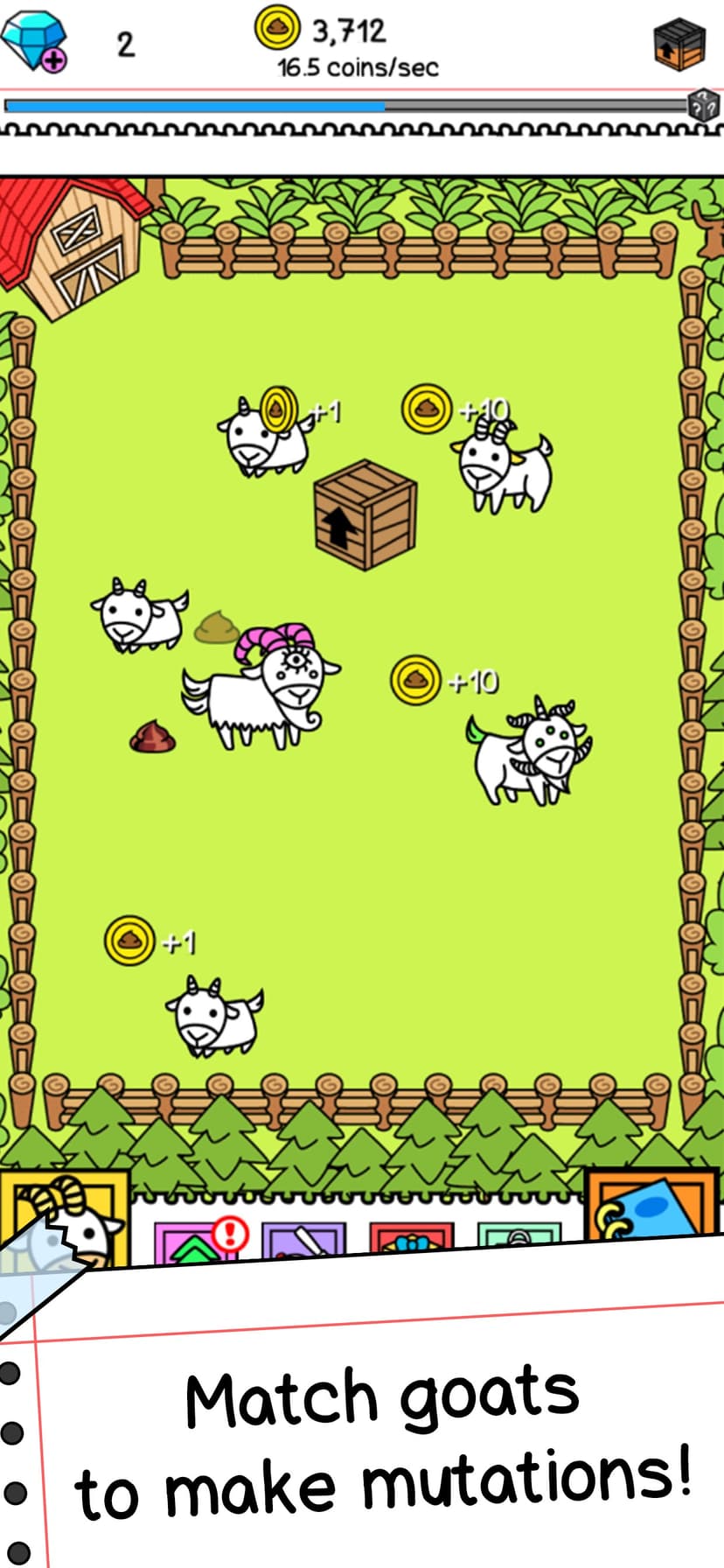 Goat Evolution: Evolve & Merge screenshot 1 - screenshot