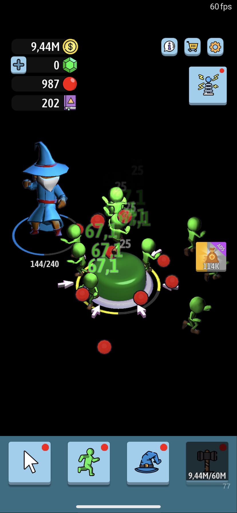 Green button: Idle clicker screenshot 3 - screenshot