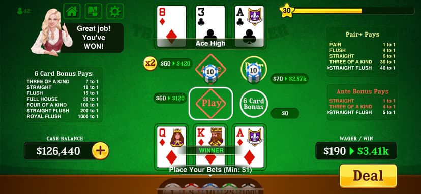 Triple Card Poker Casino screenshot 1 - screenshot