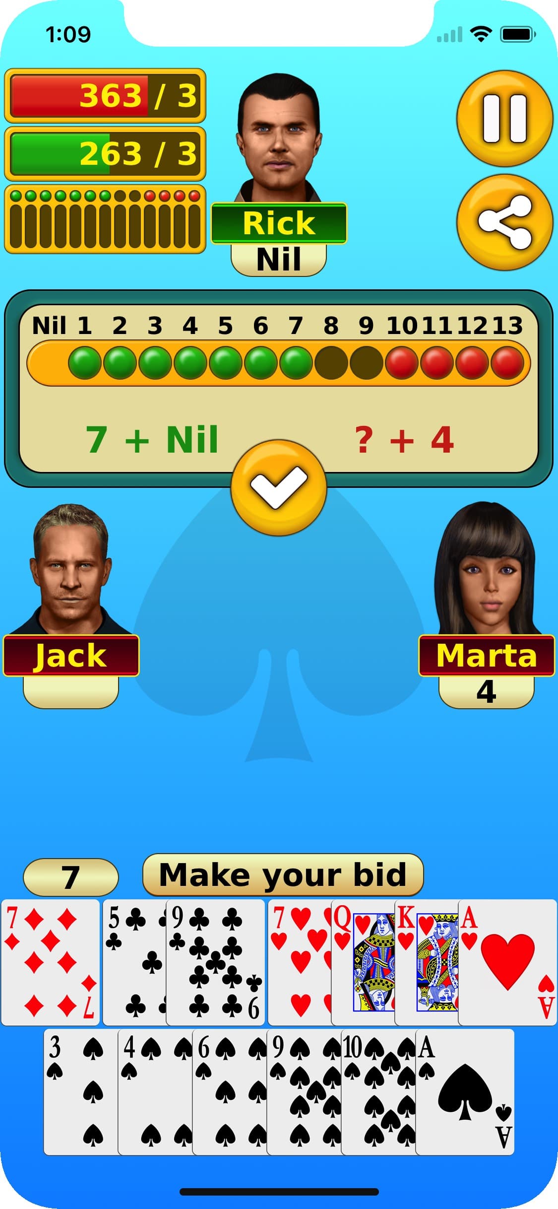 Spades - Play online & offline screenshot 1 - screenshot