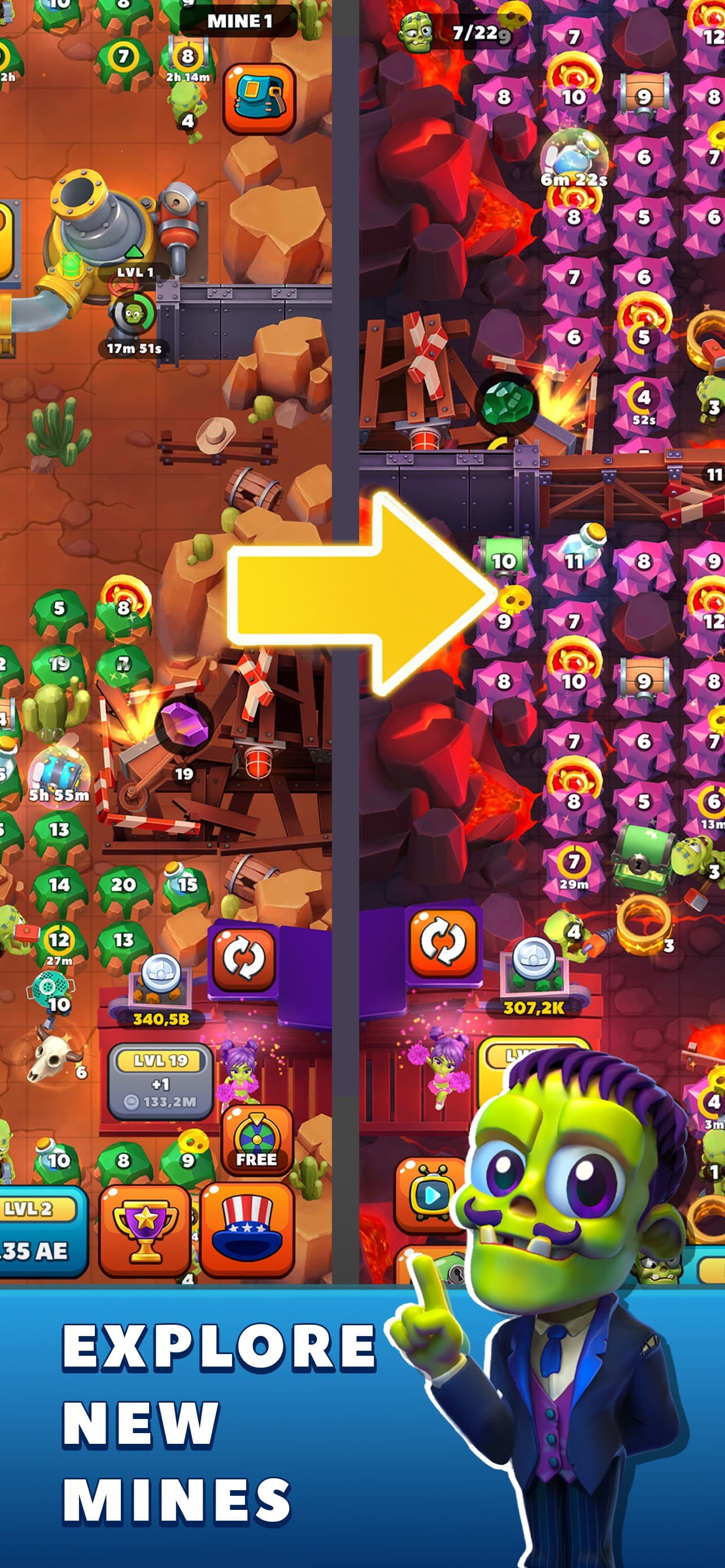 Idle Zombie Miner: Gold Tycoon screenshot 4 - screenshot