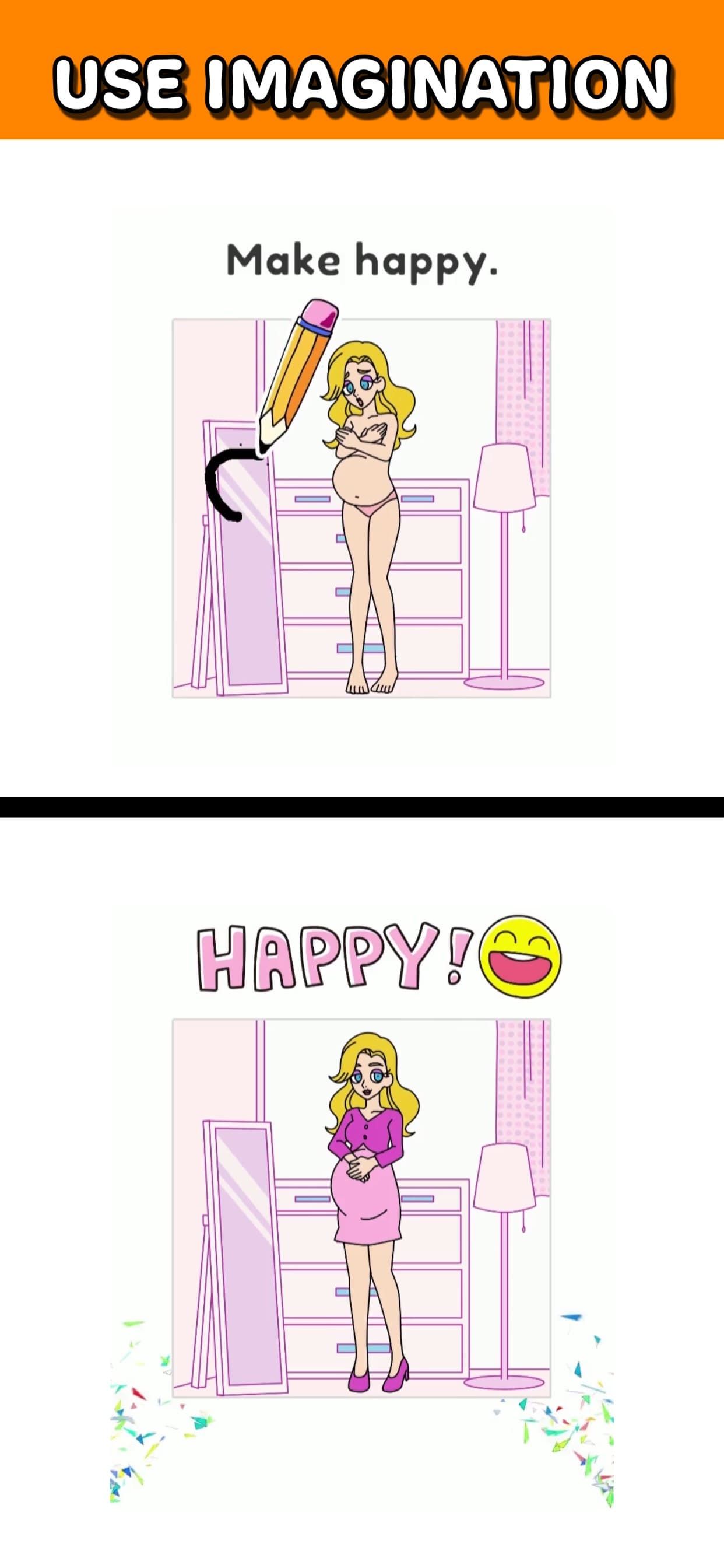 Draw Happy Baby : Puzzle Game screenshot 2 - screenshot