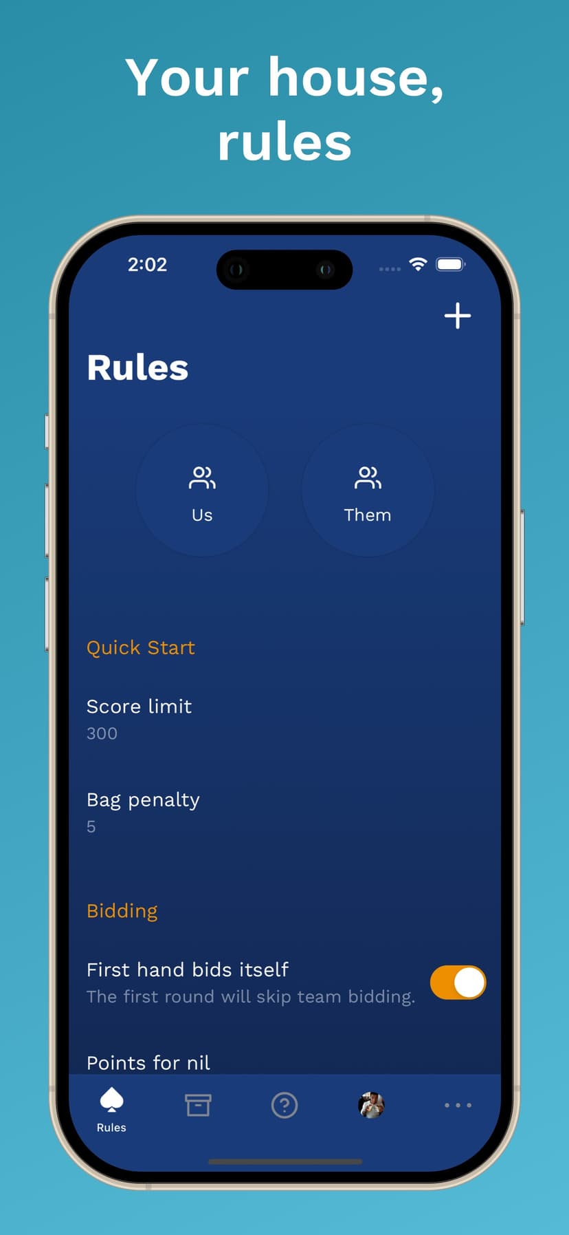 Bookbag: Spades Scorekeeper screenshot 1 - screenshot