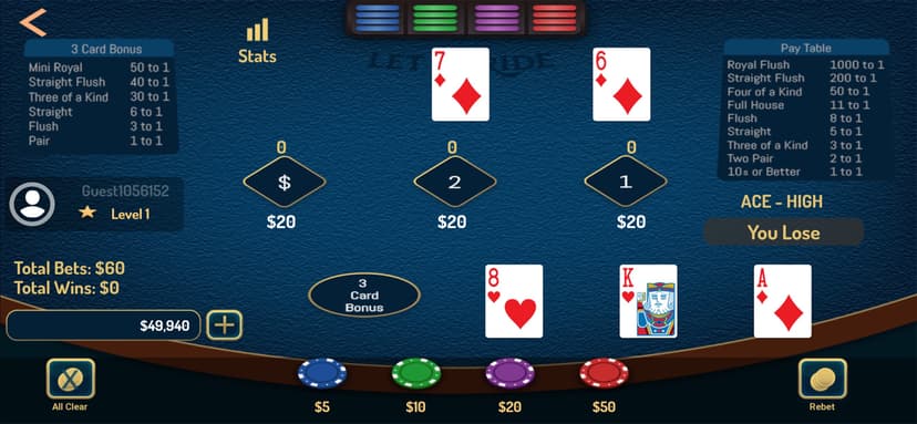Let it Ride Poker Casino screenshot 1 - screenshot
