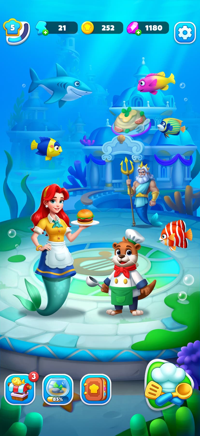 Merge Ocean - Cooking & Decor screenshot 2 - screenshot