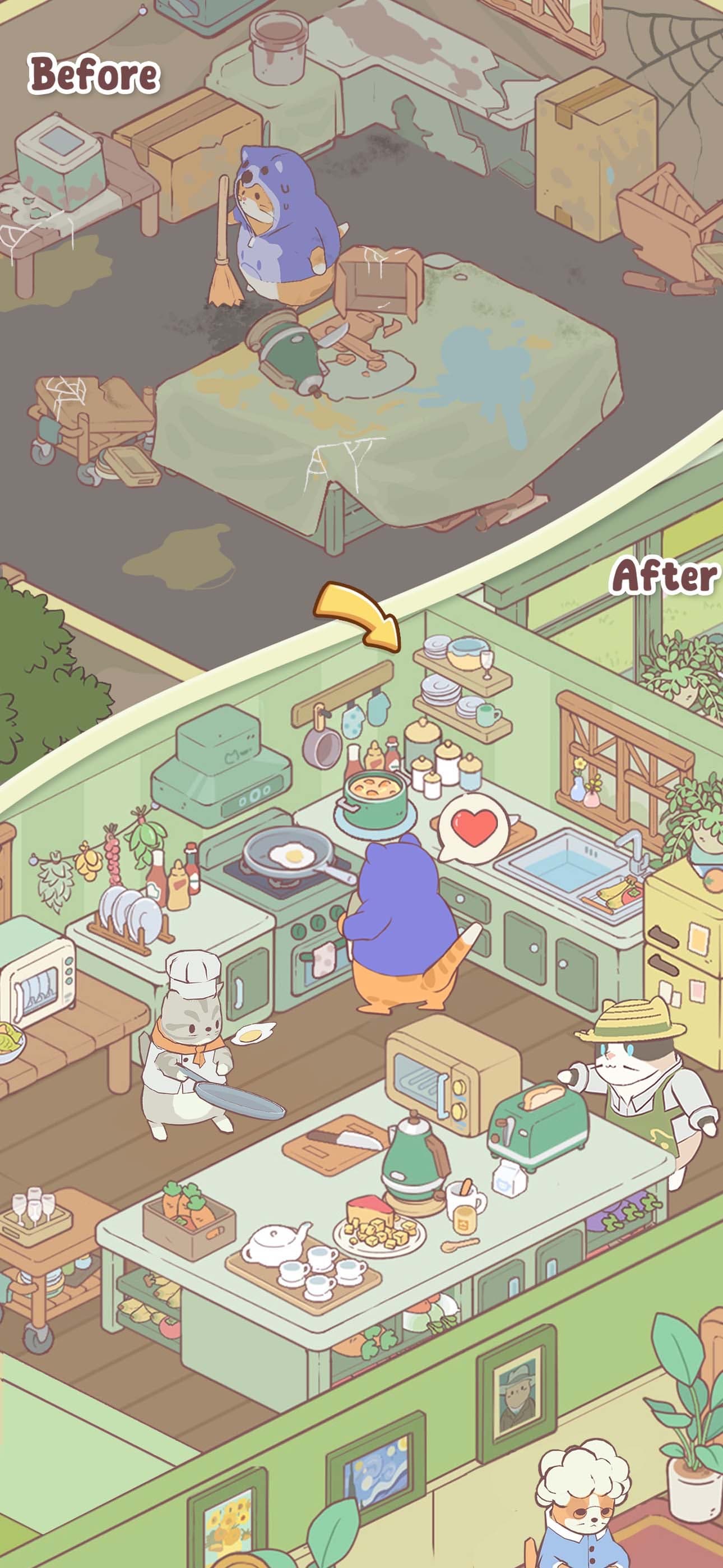 Cats Mansion - Cute Merge Game screenshot 1 - screenshot