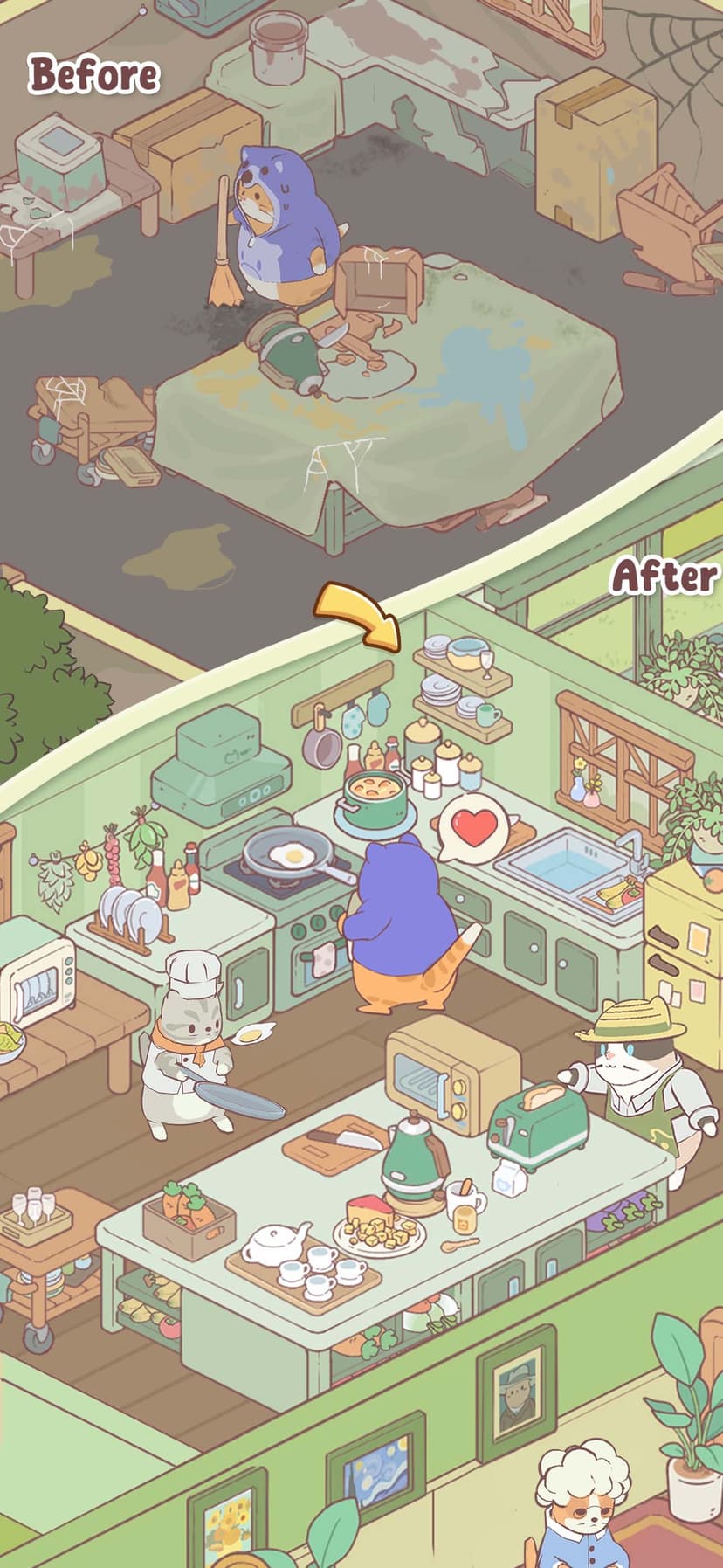 Cats Mansion - Cute Merge Game screenshot 1 - screenshot