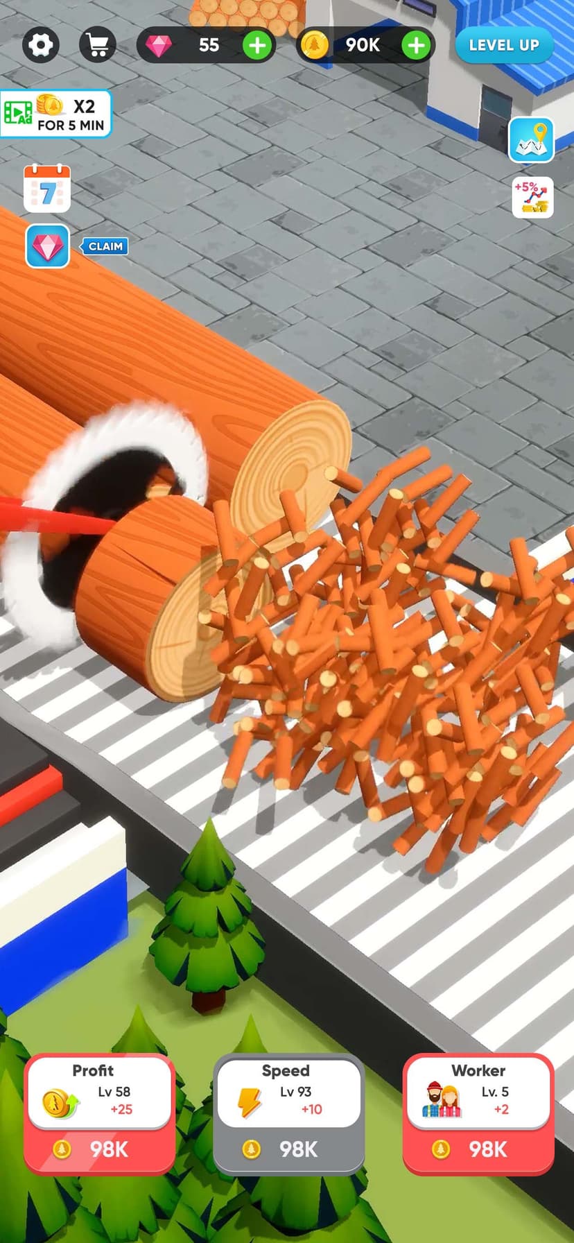 Idle Lumber Mill - Wood Game screenshot 4 - screenshot