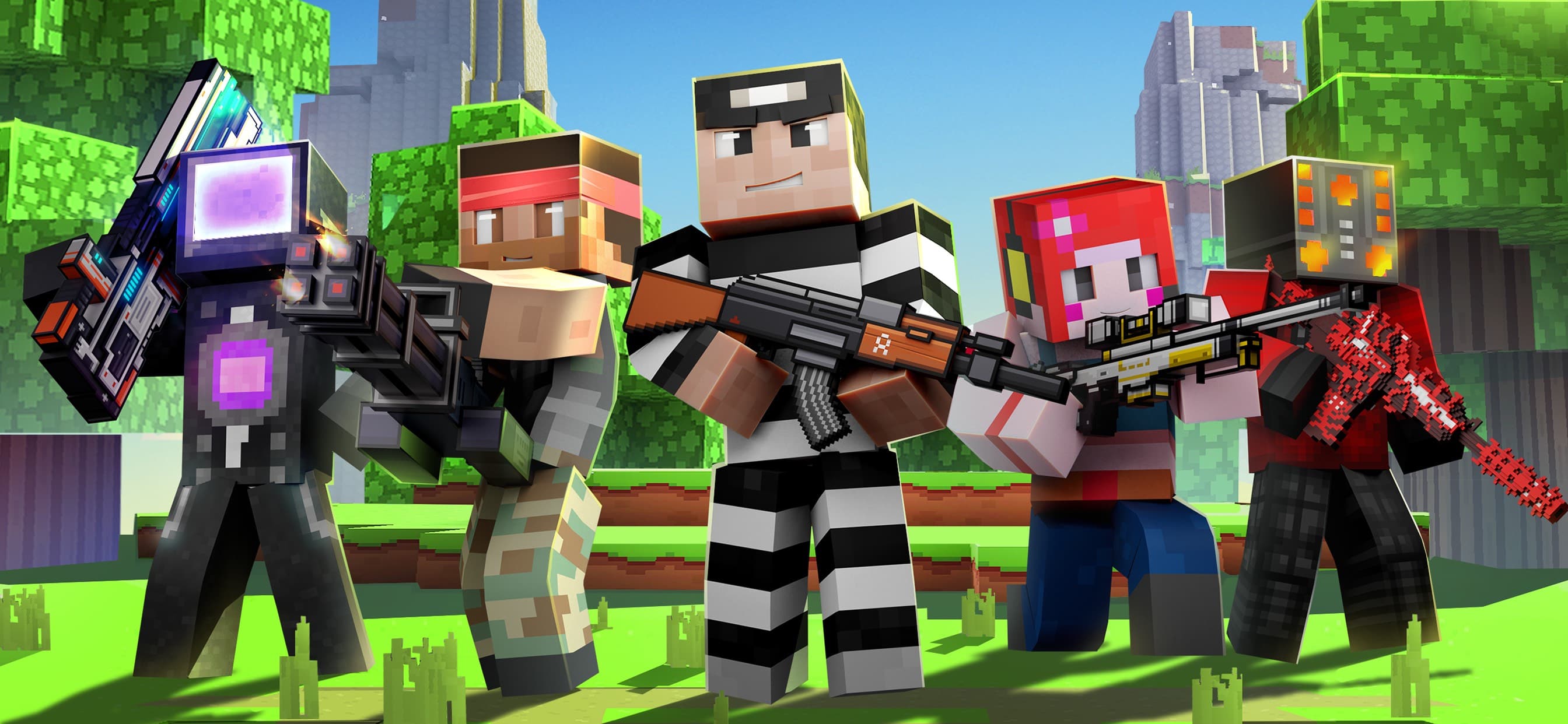 Cops N Robbers:Pixel Craft Gun screenshot 1 - screenshot