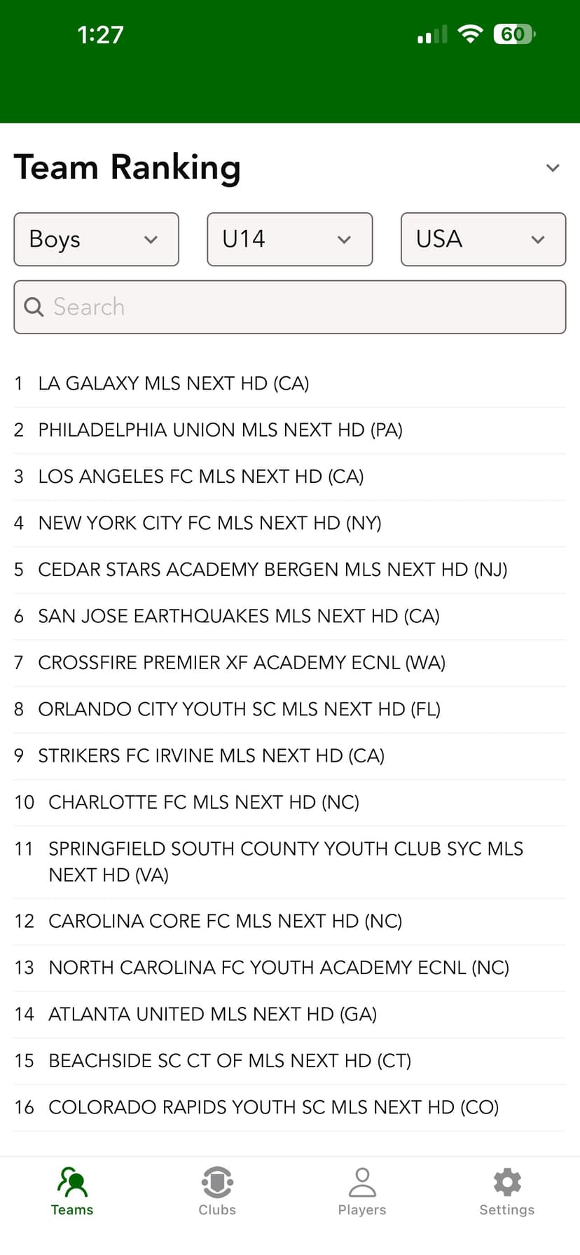 Soccer Rankings screenshot 1 - screenshot