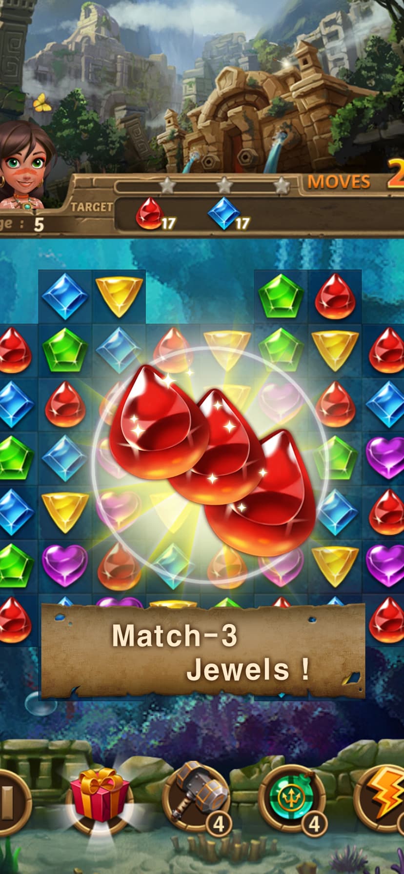 Jewels Atlantis: Puzzle game screenshot 4 - screenshot