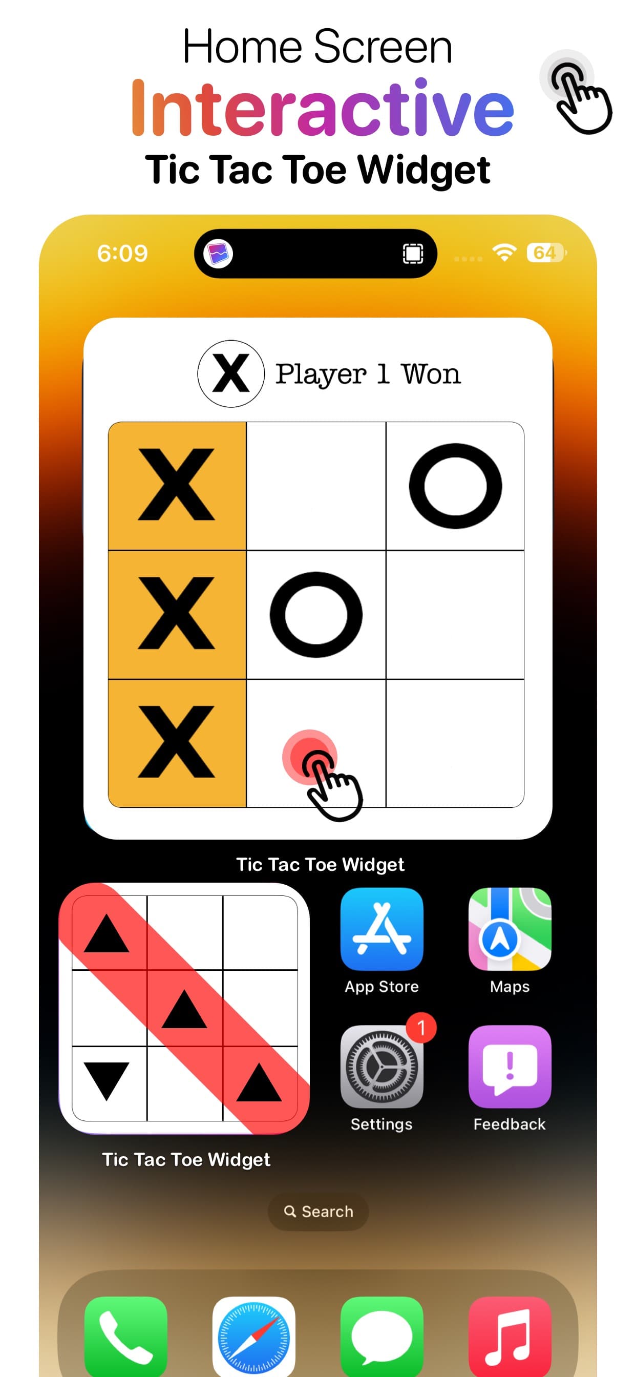 Tic Tac Toe 3-in-a-row widget screenshot 1 - screenshot
