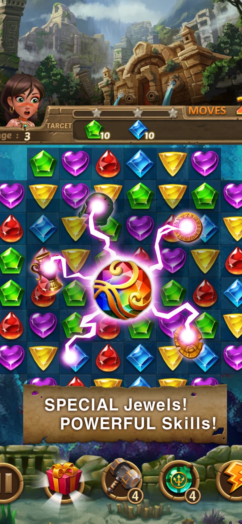 Jewels Atlantis: Puzzle game screenshot 3 - screenshot