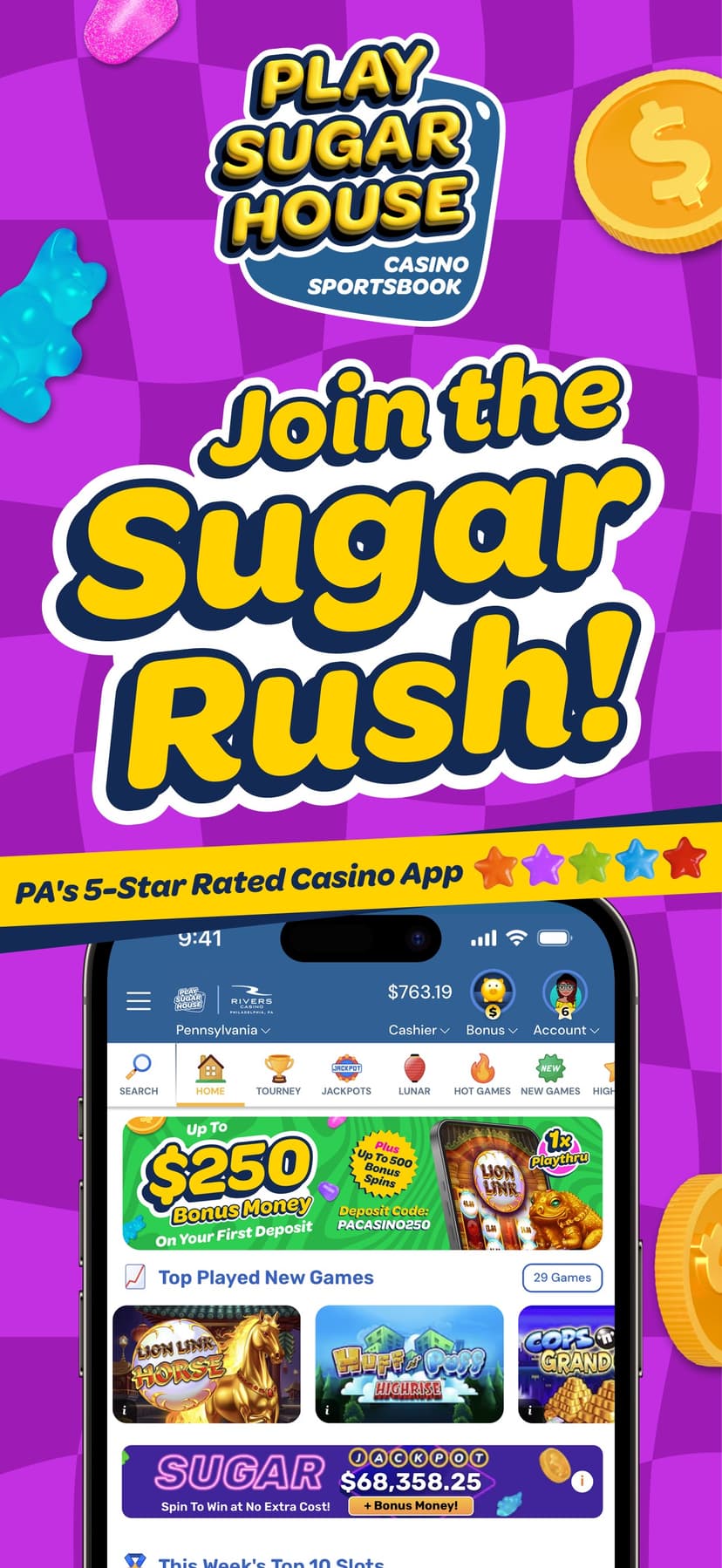 PlaySugarHouse Casino & Sports screenshot 1 - screenshot