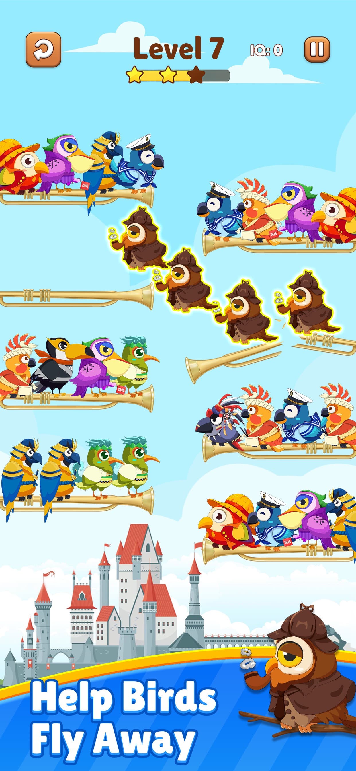 Bird Sort 2 Color Puzzle Game screenshot 1 - screenshot