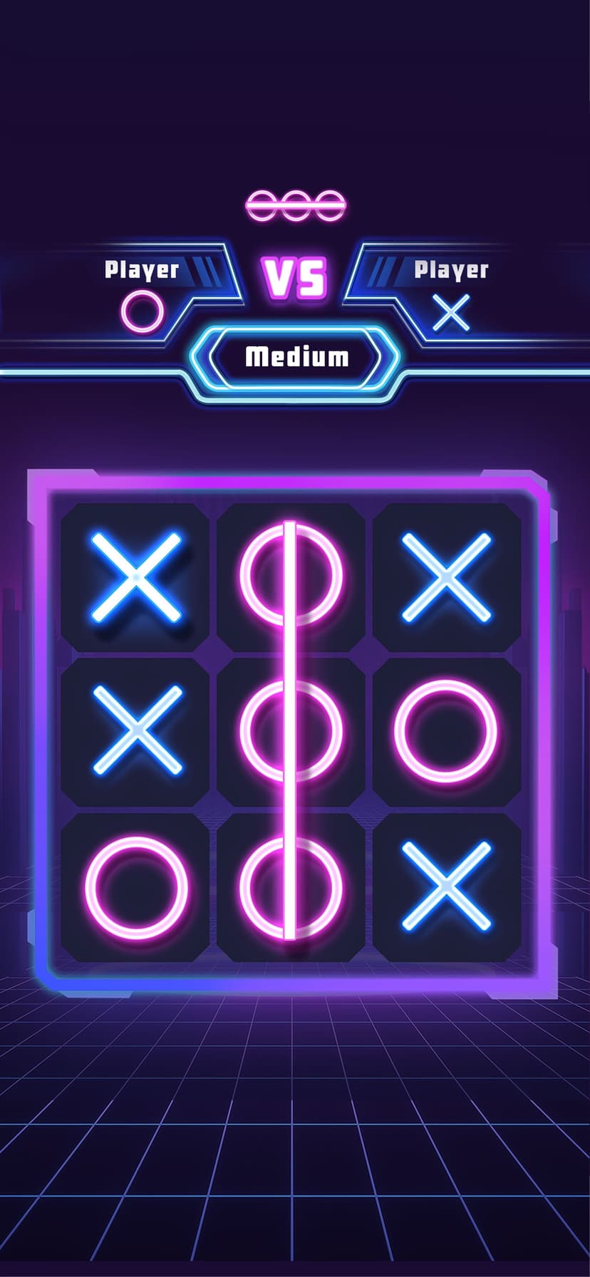 Tic Tac Toe 2 Player: XO Glow screenshot 1 - screenshot