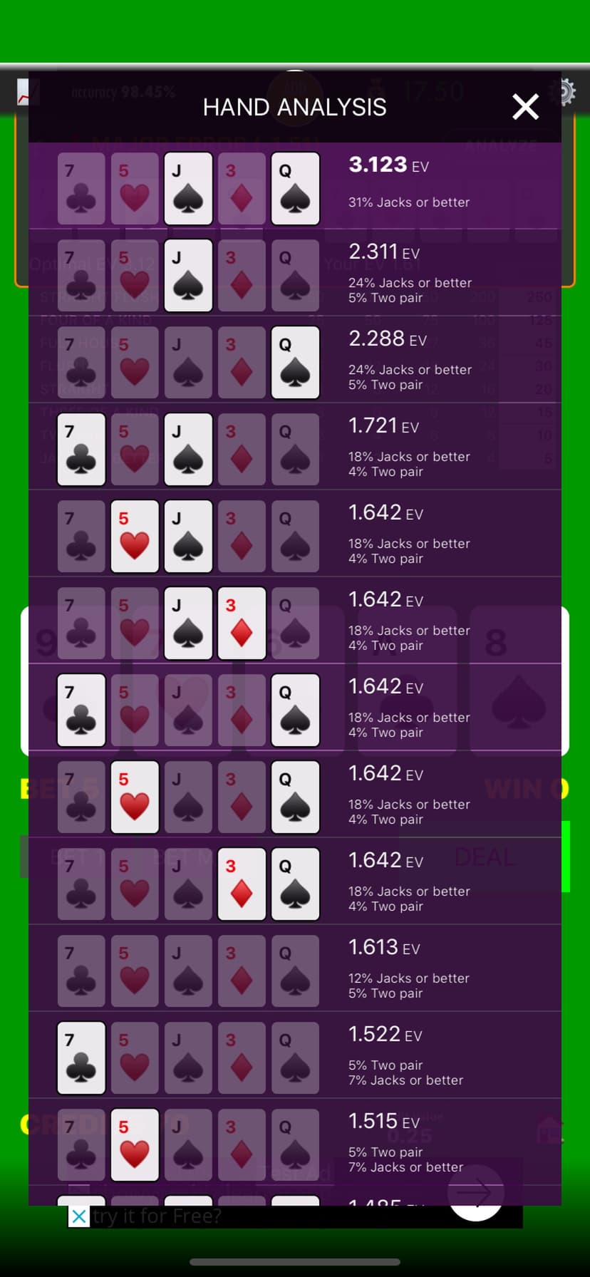 Practice Video Poker screenshot 3 - screenshot