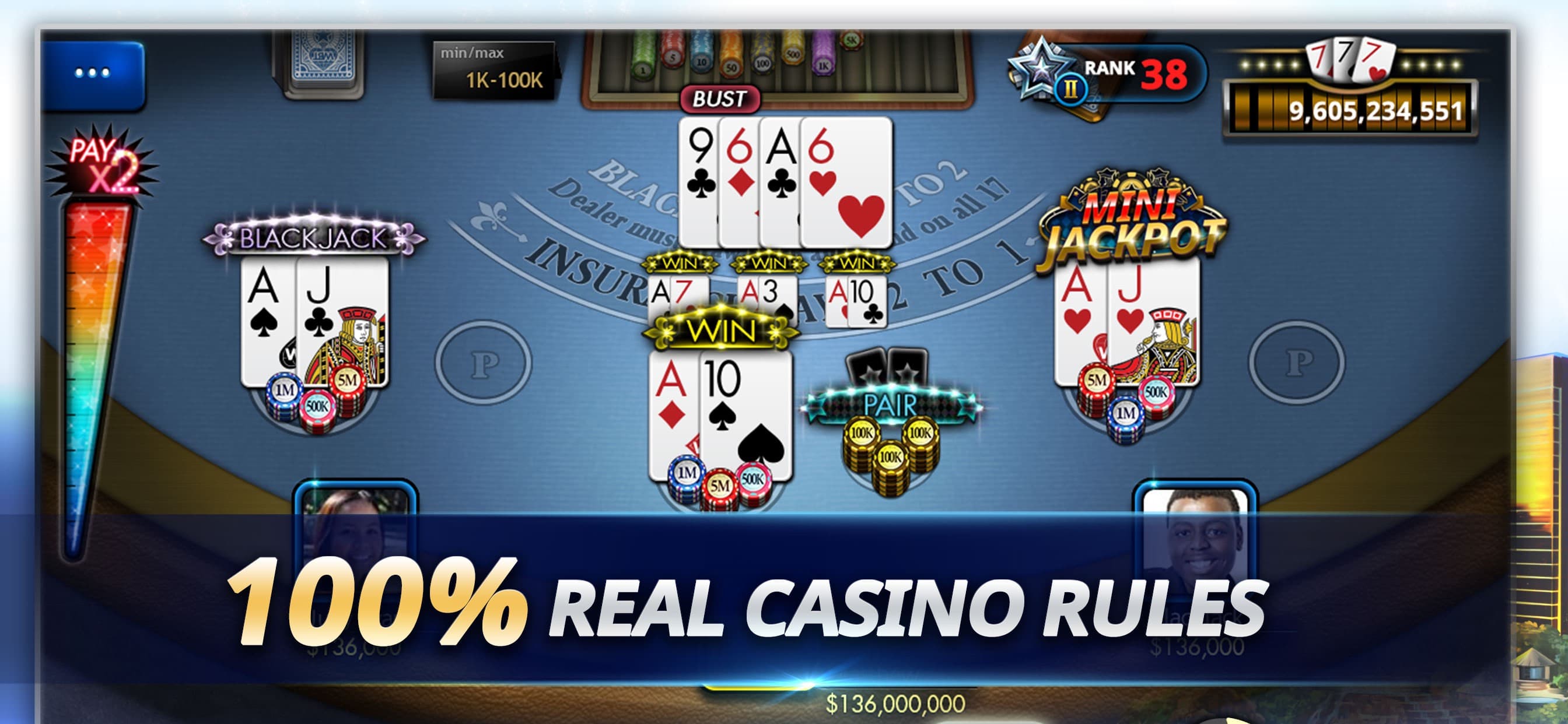 Blackjack 21-World Tournament screenshot 1 - screenshot