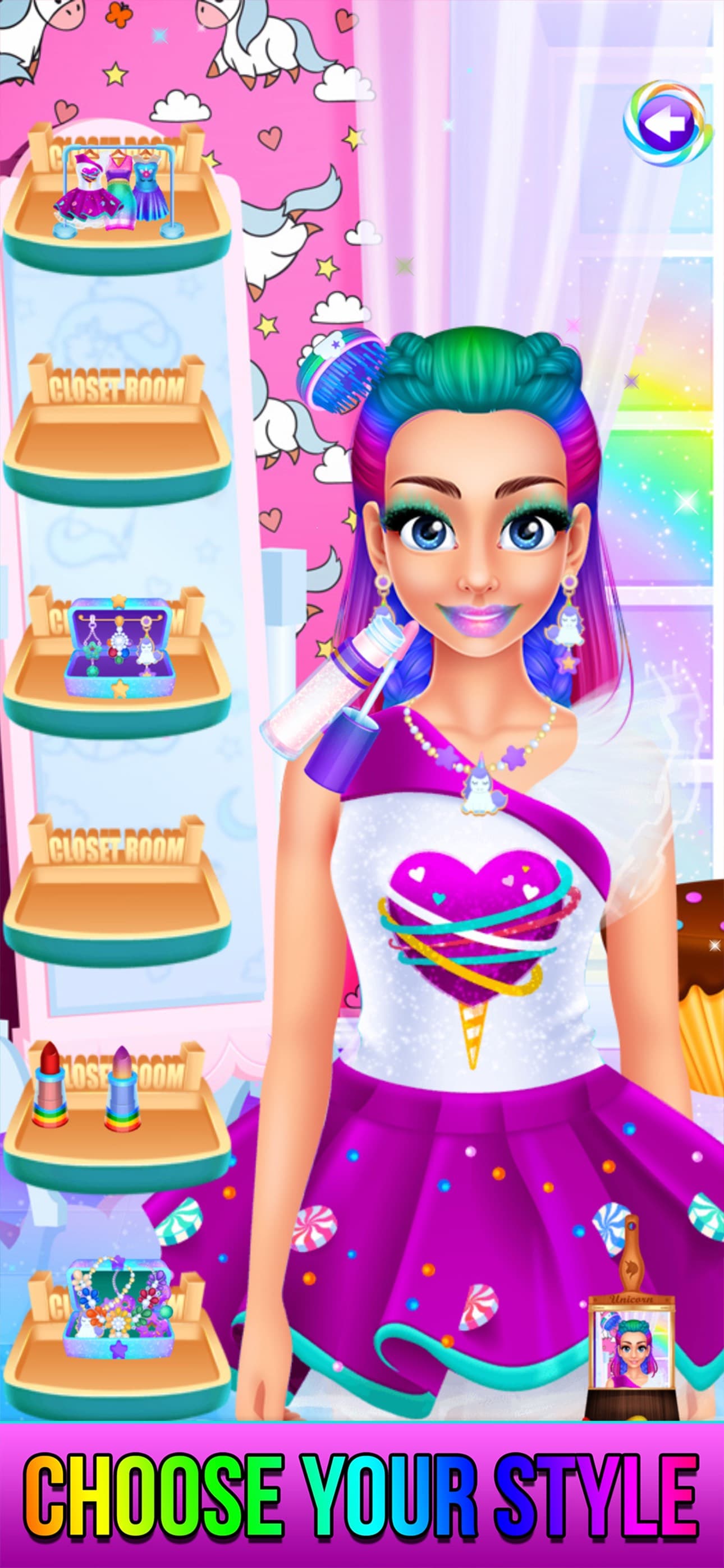 Rainbow Unicorn Candy Salon screenshot 2 - screenshot