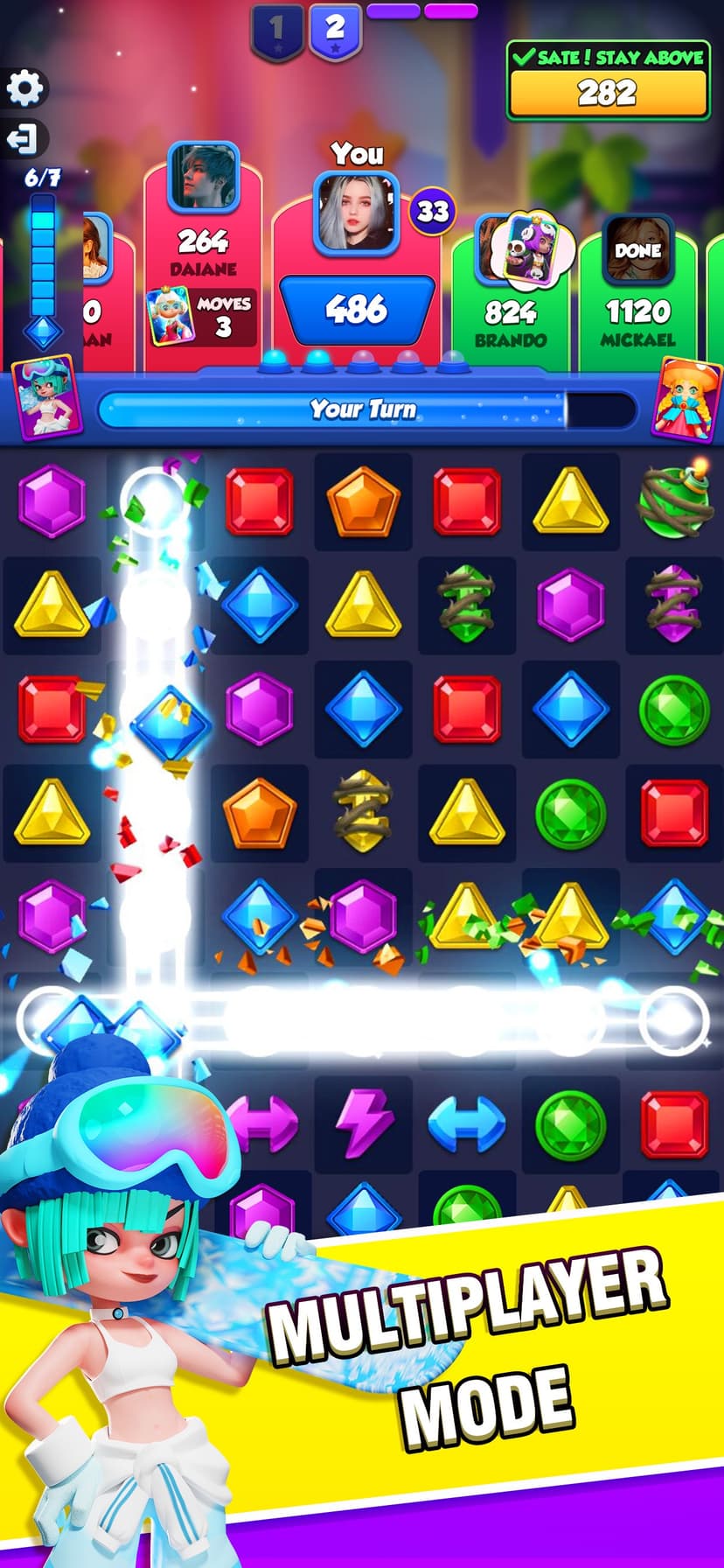 Jewel Party- Match 3 PVP screenshot 3 - screenshot