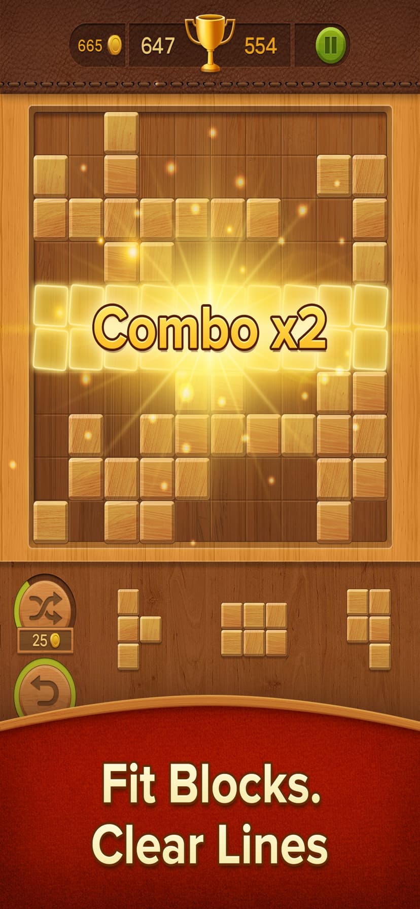 Classic Wood Blocks puzzle screenshot 1 - screenshot