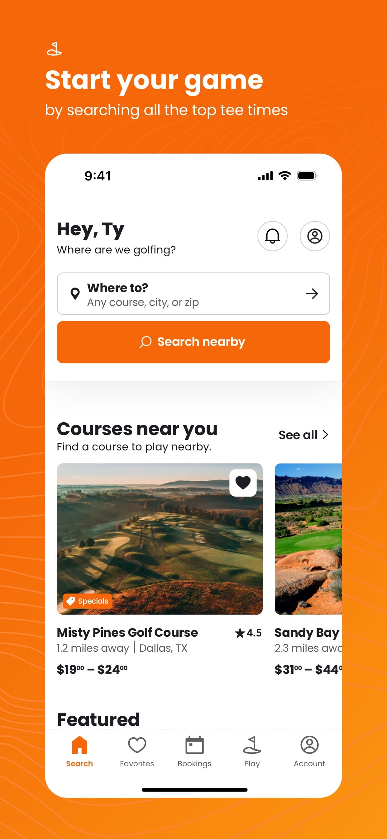 Supreme Golf: Book Tee Times screenshot 1 - screenshot