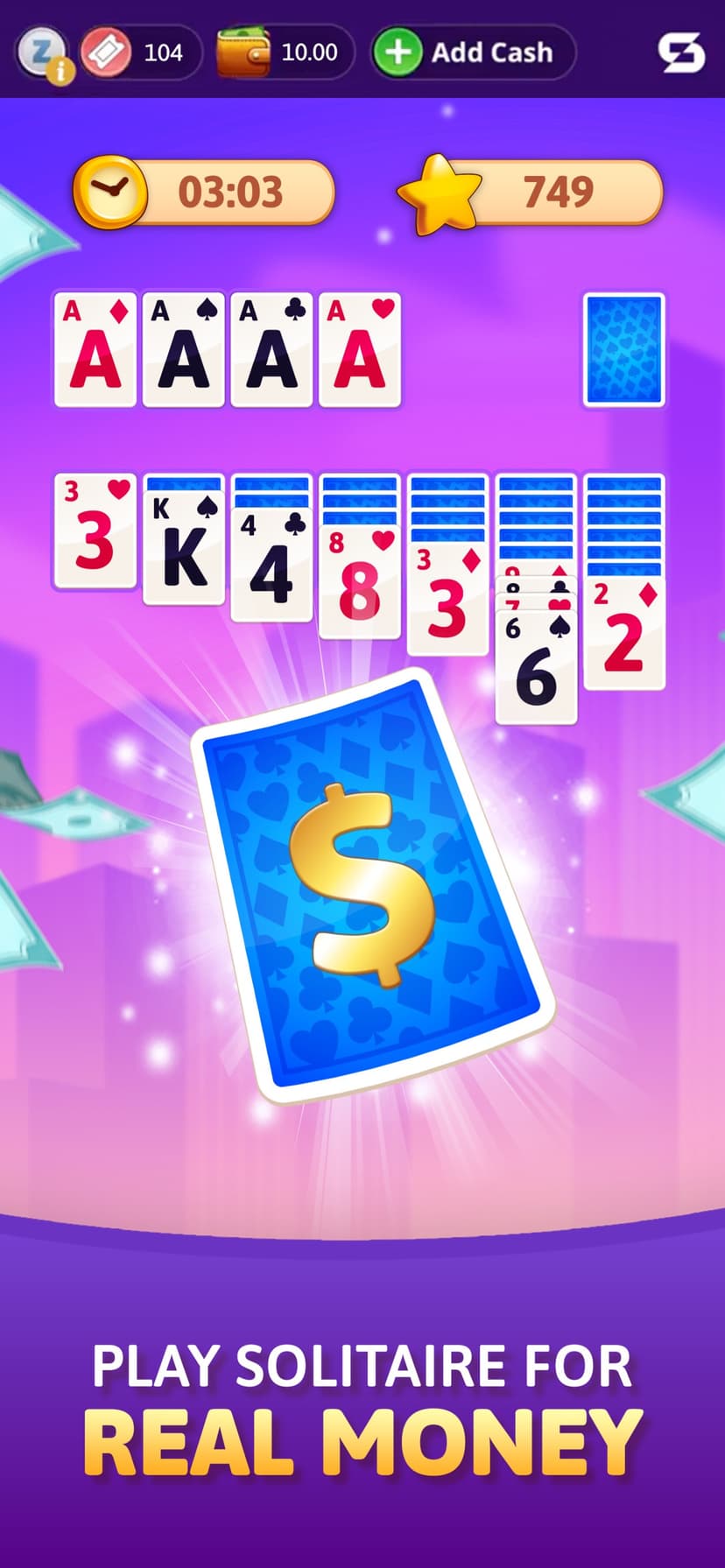 Solitaire Skillz - Win Cash screenshot 1 - screenshot
