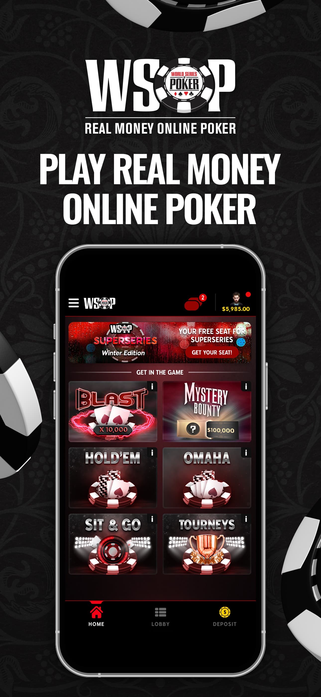 WSOP Real Money Poker - PA screenshot 1 - screenshot