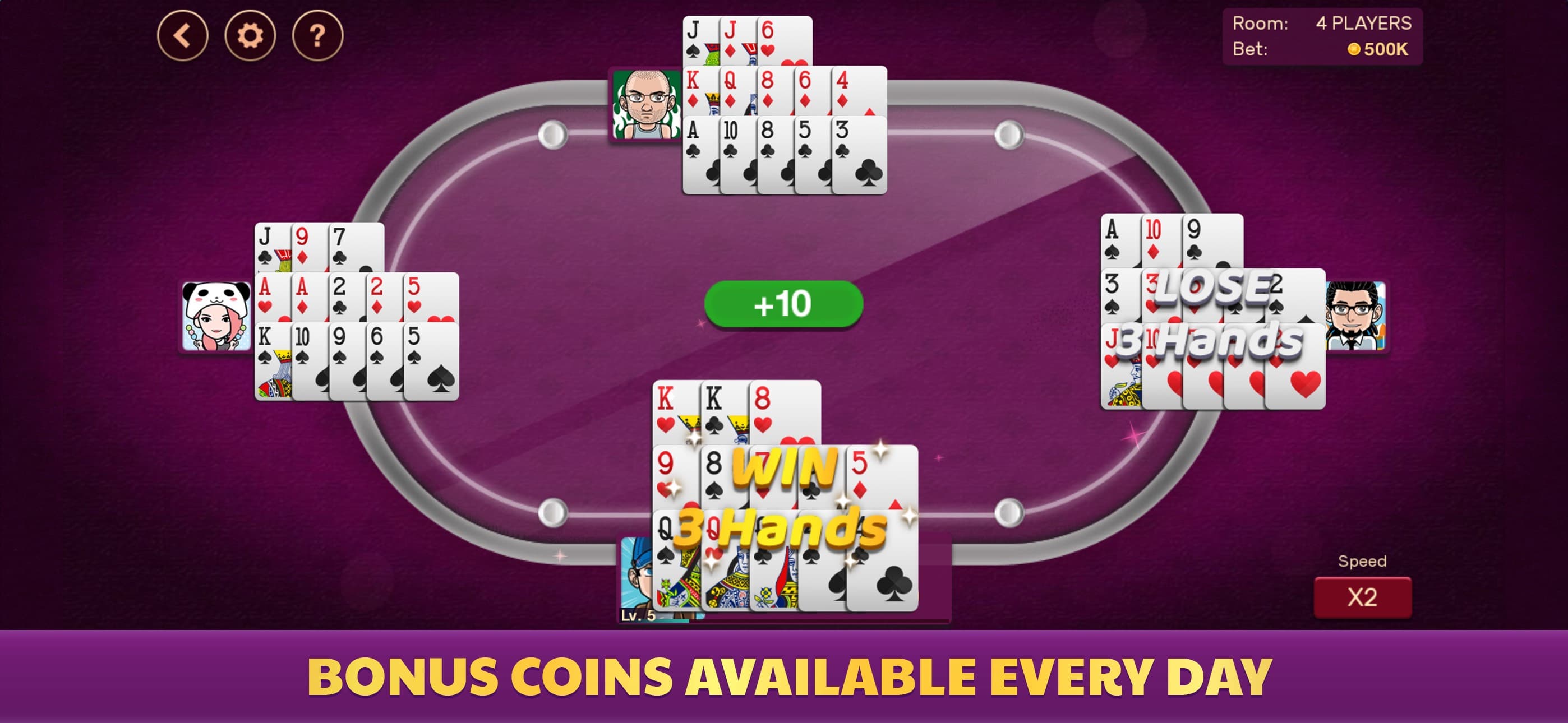 Chinese Poker - Pusoy Offline screenshot 4 - screenshot