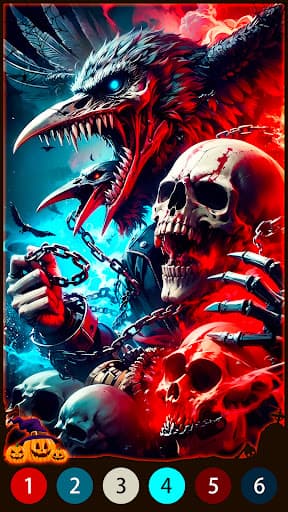 Dark Skeleton Color by number screenshot 6 - screenshot