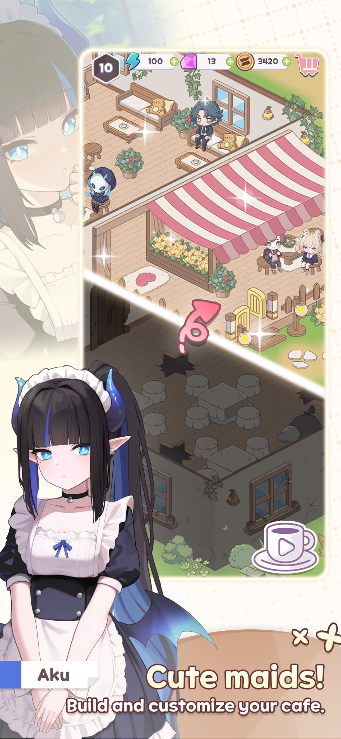 Merge Maid Cafe screenshot 3 - screenshot