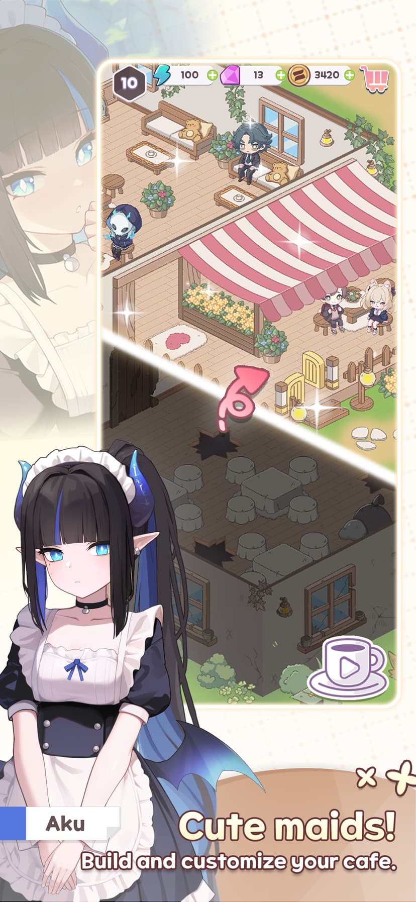 Merge Maid Cafe screenshot 3 - screenshot